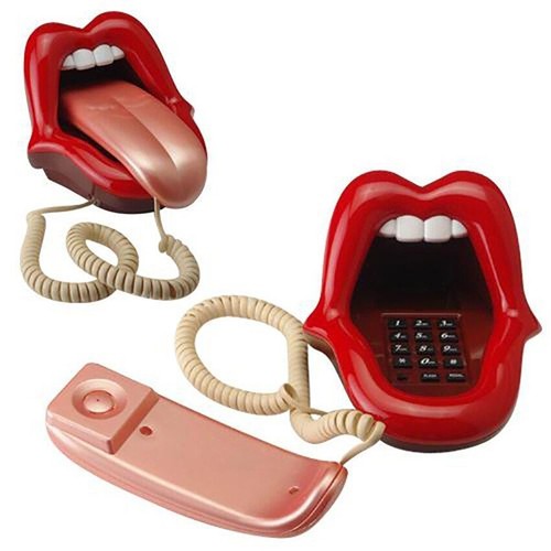 Denwa Ahegao telefon stacjonarny, usta i język w stylu retro Rolling Stones - Zdjęcie 2 z 9