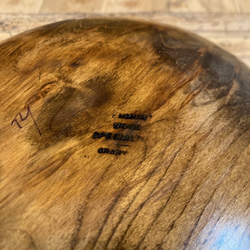 Vintage Wooden Bowl Handmade Oval 12.5”x13.5” Farmhouse Rustic Sealed - Picture 8 of 14
