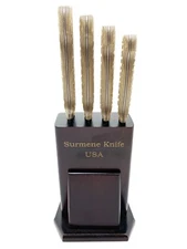 SURMENE 4-Piece Stainless Steel Handmade Werzalit Handle Kitchen Knife Se