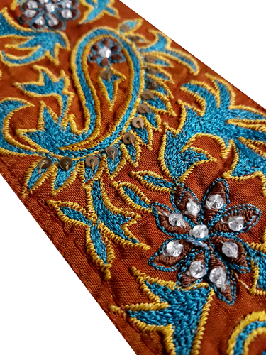 Vintage Indian Sari Border Sewing Embroidered Trim Ribbon Antique Lace DIY Home - Picture 6 of 8