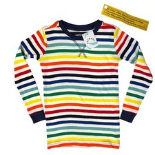 NWT Primary Kids 4-5 Years Organic Cotton Pajama PJ Top Rainbow Stripe