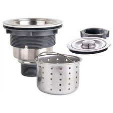 Stainless Steel Kitchen Sink Strainer with Removable Deep Basket  Sealing Lid  