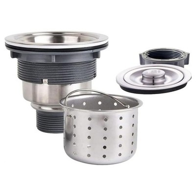 Stainless Steel Kitchen Sink Strainer with Removable Deep Basket & Sealing Lid  