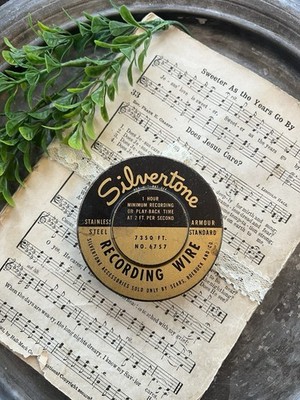 Vintage Sears Roebuck and Co Silvertone Recording Wire in Original Tin Armour