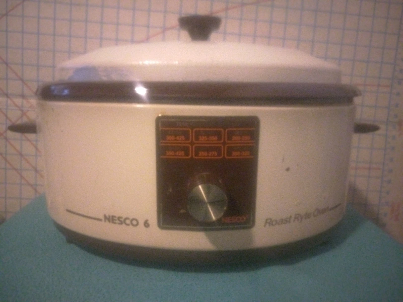 Vtg Nesco Slimline Tan 6 Quart Roast Ryte Roaster Slow Cooker