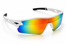 Wrapz 9355 Pace White/ Sunburst Mirror Cricket Sunglasses