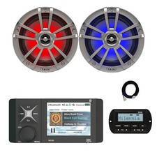 JBL Marine Bluetooth AM/FM/WB Radio, Remote, Extension, 2x 6.5" LED Speakers