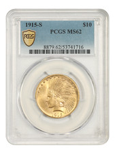 1915-S $10 PCGS MS62 - Indian $10 - Better Date S-Mint