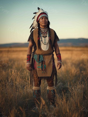 #ad Photo A4 Lakota Sioux – guerrier en tenue traditionnelle – 1208 EUR 5.99