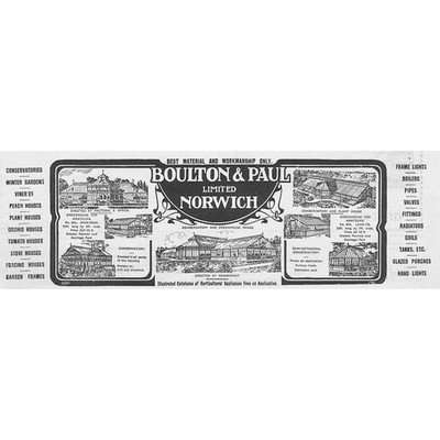 BOULTON & PAUL LTD Norwich - Edwardian Advertisement 1907