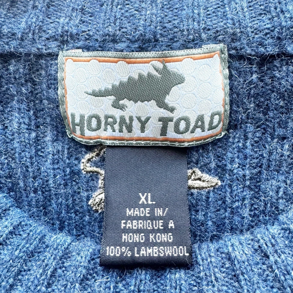 Horny Toad Men's 100% Lambswool Rib-Knit Sweater Size XL Blue - Image 4 of 4