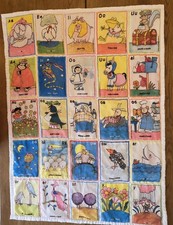 Vintage Handmade Phonics Alphabet Baby Quilt Blanket 34x44 Retro ABC Nursery...