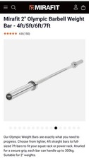 Mirafit Olympic Barbell Weight Bar - 6ft 14.5kg - Used