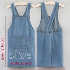 Cross Back Denim Apron with Front Pockets Women