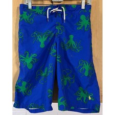 Polo Ralph Lauren Swim Trunks Kids XL 18-20 Blue Excellent Octopus Print Shorts