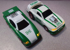Hess Gasoline HO Train Scale Slot Racer Cars Green/White Vintage