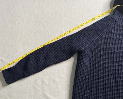 HATCH The Waffle Turtleneck sweater Size (0/S) Maternity merino wool, Navy Blue - Picture 6 of 10