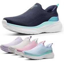 Women Slip on Walking Shoes Hands Free Non-Slip Lightweight Breathable Sneakers