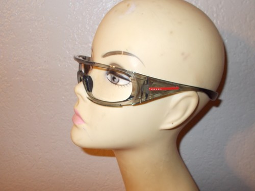 Prada SPS 03M BRU-3M1 Transparent Gray Frame Sunglasses
