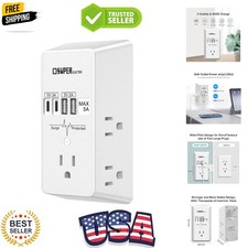 Outlet Extender, USB Wall Charger Surge Protector,5 Outlet Extender with 4 US...