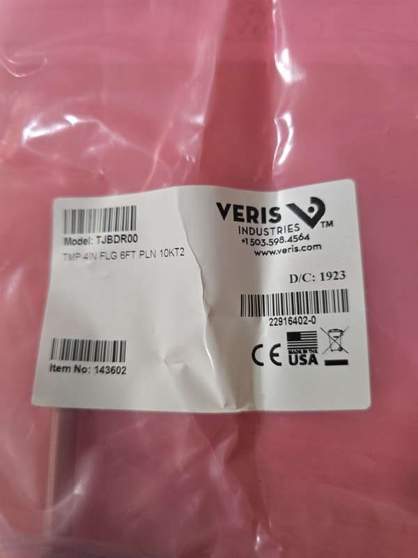 Veris Industries TJBDR00 Temperature Sensor 10K Type 2 – 4" Probe, 6 ft Cable –