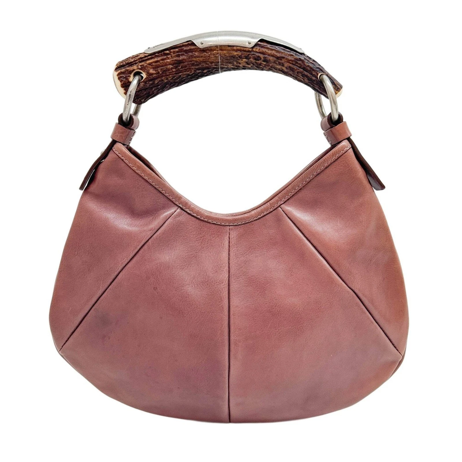 Saint Laurent — SAINT LAURENT Mombasa Toasted Mauve Leather Hand Bag