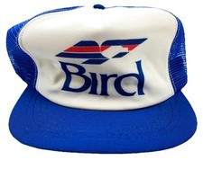 Vintage Trucker Hat Cap Snap Back 80s Made In USA Blue White Bird Coal Mining