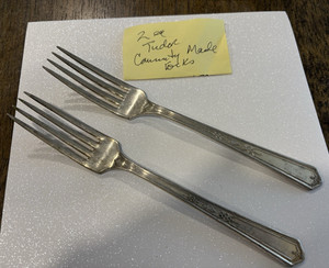 Community Tudor Pattern Silver Plated Forks Lot of 2, Silver