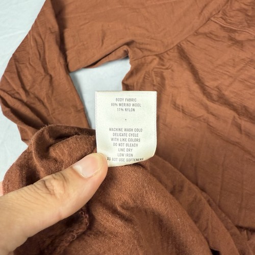 Tracksmith Harrier T Shirt Mens Large Brown Long Sleeve Running Merino Wool - Picture 9 of 11