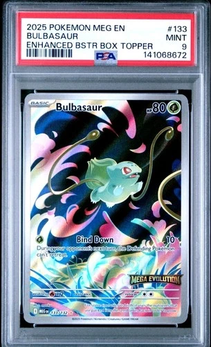 2025 POKEMON MEG EN-MEGA EVOLUTION ENHANCED BSTR BOX TOPPER BULBASAUR PSA 9