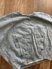 Helmut Lang EUC blue acid wash cotton fleece relaxed oversized sweatshirt Small