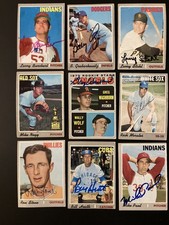 1970 Topps Baseball Autographed Signed Cards Lot of 9