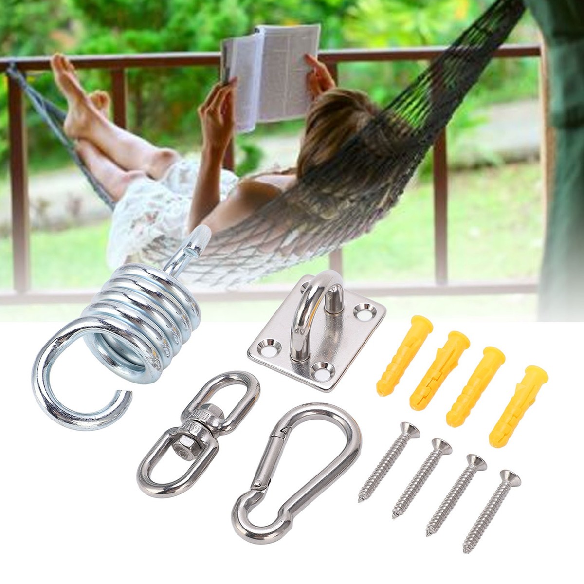 Stainless Steel Ceiling Hammock Hanging Kit 551lb Capacity