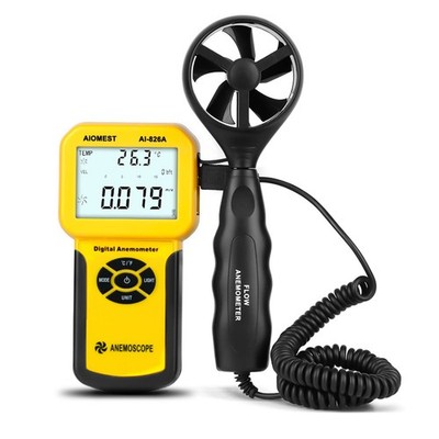 AIOMEST Pro HVAC Anemometer- Air Flow Velocity Meter AI-826A Yellow