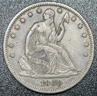 1869 P Seated Liberty Half Dollar 50c Higher Grade Old Cleaning