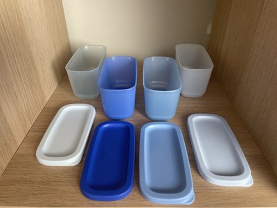 Tupperware Baseline Behälter Döschen 4x 250 Ml Blautöne Neu