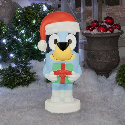 #ad Gemmy Bluey Lighted Christmas Blow Mold 24” Tall Holiday Yard Decor NEW $69.00