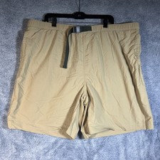 Columbia Men's Shorts XL Belted Pockets Mesh Liner Tan Outdoor Swim Trunks