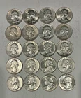 Lot of 20 90% silver 1964-D circulated Washington quarters