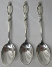 (3) Silver Swirl by Wallace Sterling Silver Demitasse Spoon 4" Vintage c. 1955