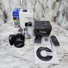 Olympus SP-810UZ 14 MP Digital Camera Black 36X Zoom 24MM Open Box Complete Case