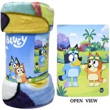 Blanket - Bluey Play w/Bingo Kids Cartoon 45x60 Silk Touch Soft Throw NEW