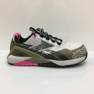 Reebok Nano X1 Shoes Womens Size 5.5 White Olive Pink Training Athletic RB383