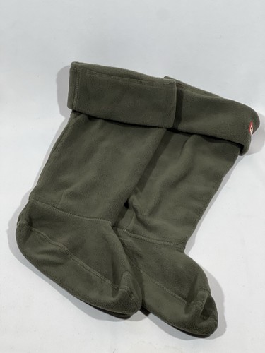Hunter Welly Boot Socks Large Female (8-10) Male (7-9) Unisex Olive Green Fleece - 第 6/24 張圖片