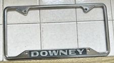 Rare Vintage Downey Calif License Frame City Pride Camaro Impala Bomb Nova SS GT