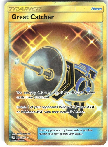 Great Catcher 264/236 Secret Rare Cosmic Eclipse Pokemon Holo Near Mint