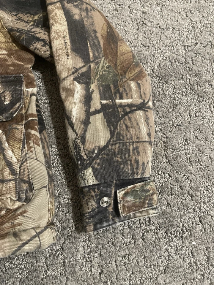 Youth Small (6/7) Real Tree Woodland Camo Insulated Hooded Hunting Jacket Foto 3 de 4
