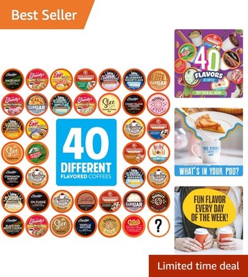 Ultimate 40 Count Flavored Coffee Pod Variety for Keurig - Delight in Every Sip