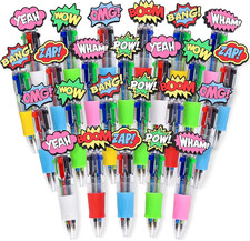 24 Pcs Multicolor Pen in One Cartoon Cute Fun 4-In-1 Cute Pens Bulk Kawaii Boom