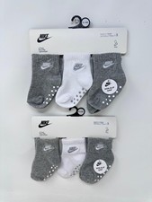 Nike Baby Swoosh Ankle Gripper Socks 6-Pairs 1435 - 6-12 Months, O2 A421T 